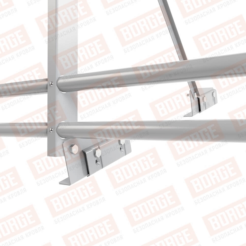 Ограждение декоративное NewLine H-120см, 3м, для фальц. кров., сигнально-серый (RAL 7004), с двумя доп. трубами