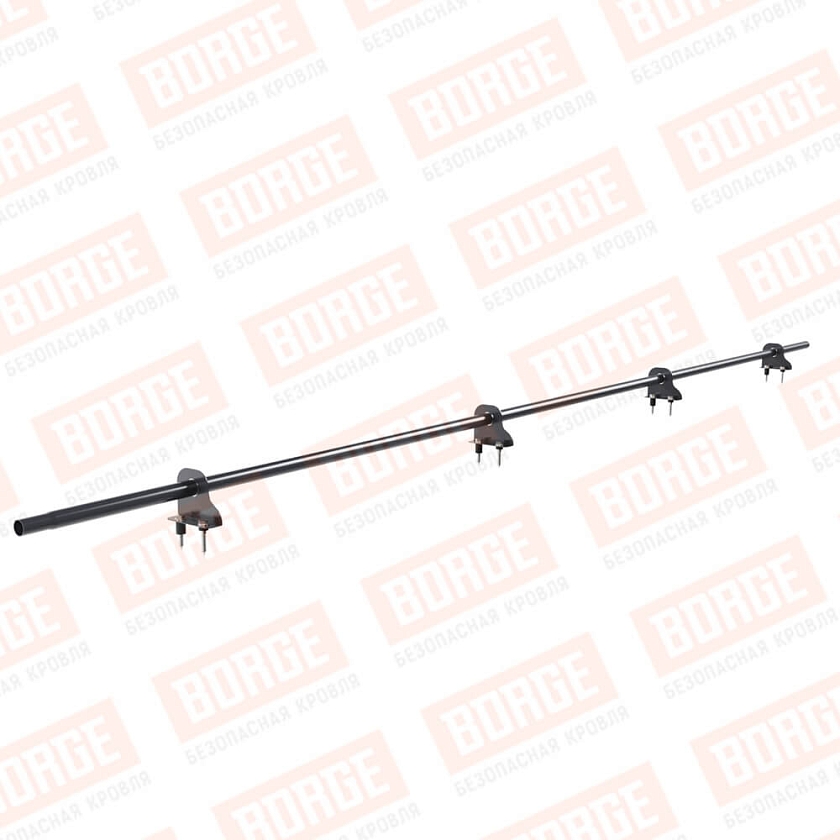 Снегозадержатель однотрубчатый NewLine 3м, D-25мм, 4 опоры, серый графит (RAL 7024)