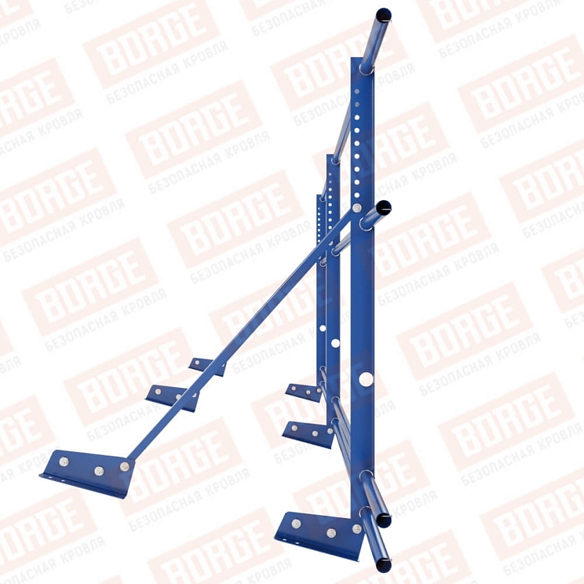 Ограждение декоративное NewLine H-90см, 3м, для фальц. кров., сигнально-синий (RAL 5005), с двумя доп. трубами