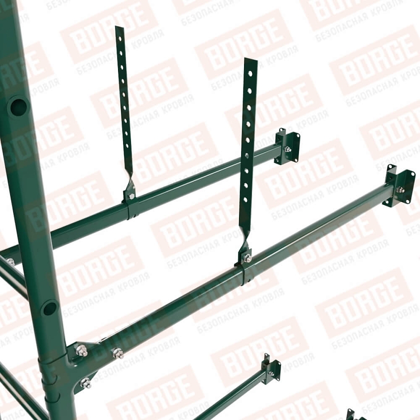 Комплект лестница фасадная BORGE (верхняя секция), 2,7м, зелёный мох (RAL 6005)