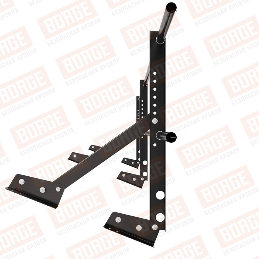 Ограждение кровельное Русский Рубеж H-60см, 3м, для фальцевой кровли, чёрный (RAL 9005)