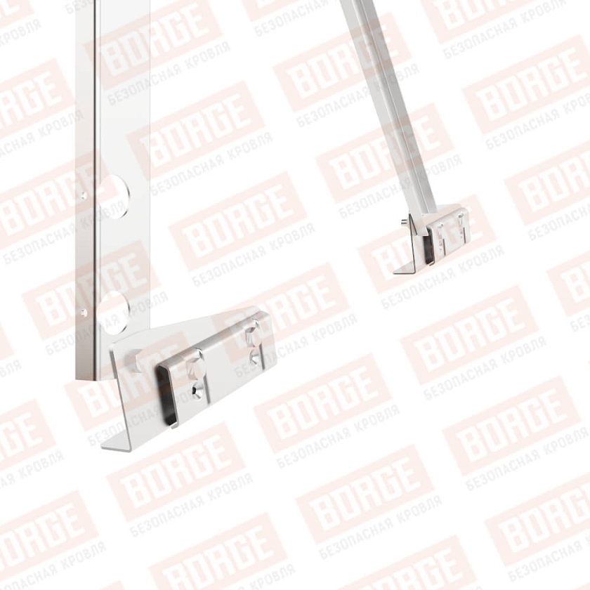 Ограждение кровельное Русский Рубеж H-90см, 3м, для фальцевой кровли, цинк