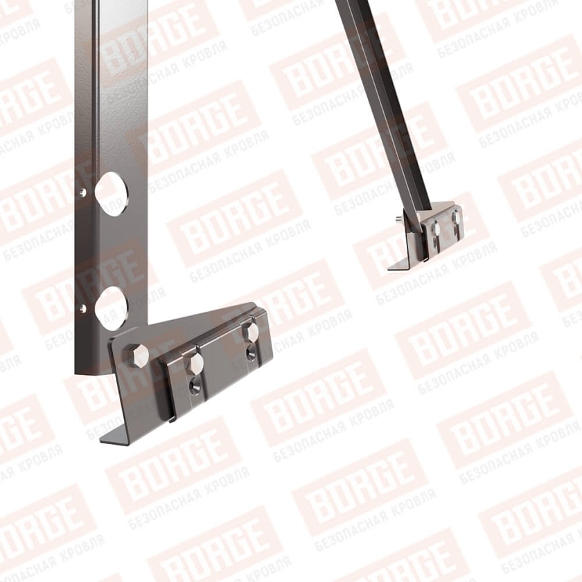 Ограждение кровельное Русский Рубеж H-90см, 3м, для фальцевой кровли, серо-коричневый (RAL 8019)