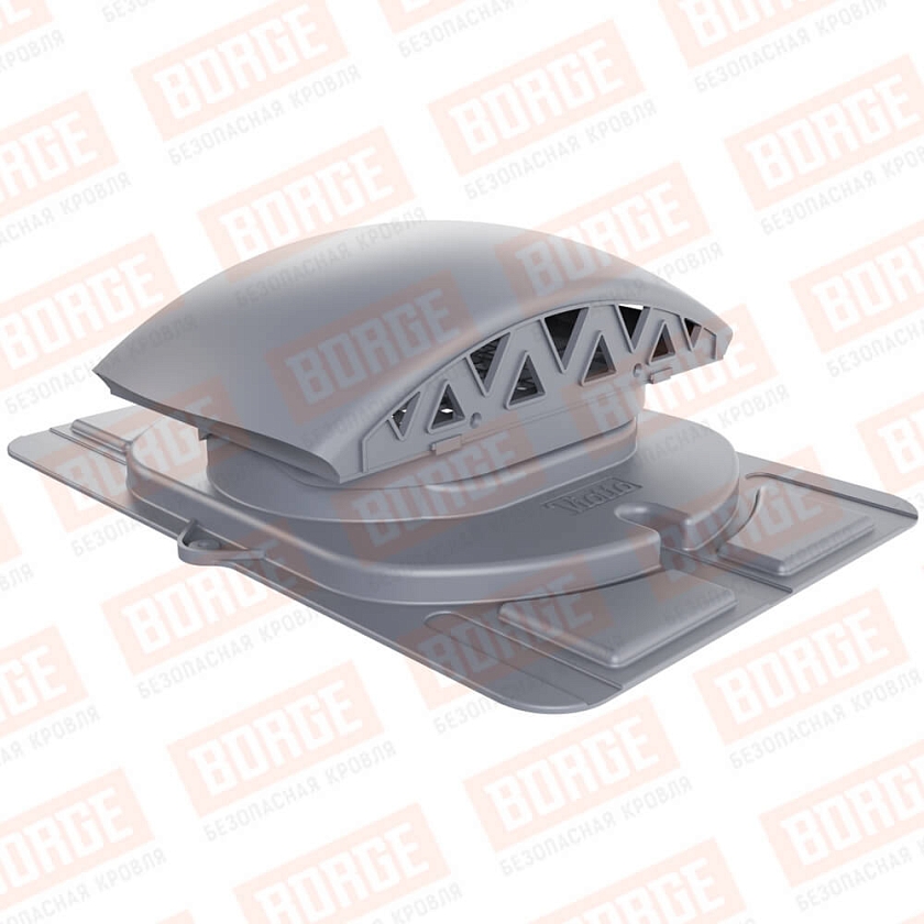 Вентилятор подкровельный Viotto с универсальным проходным элементом, серый графит (RAL 7024). Черепаха