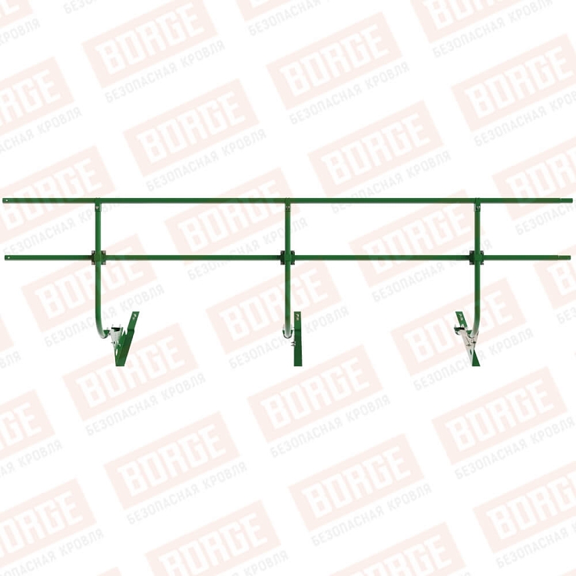 Ограждение кровельное BORGE H-90см, 3м, для композитной черепицы, лиственно-зеленый (RAL 6002)