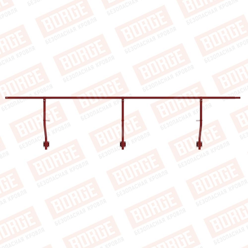 Ограждение парапетное BORGE H-30см, 3м, коричнево-красный (RAL 3011)