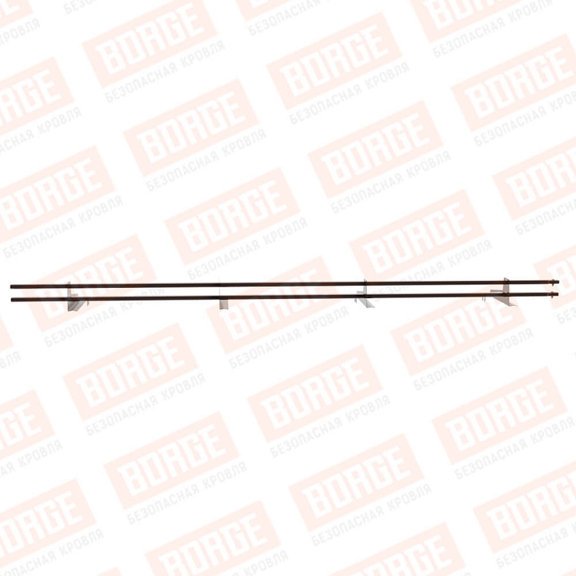 Снегозадержатель трубчатый BORGE 3м, 4 опоры, для черепичной кровли, окрашенный (NL-807)