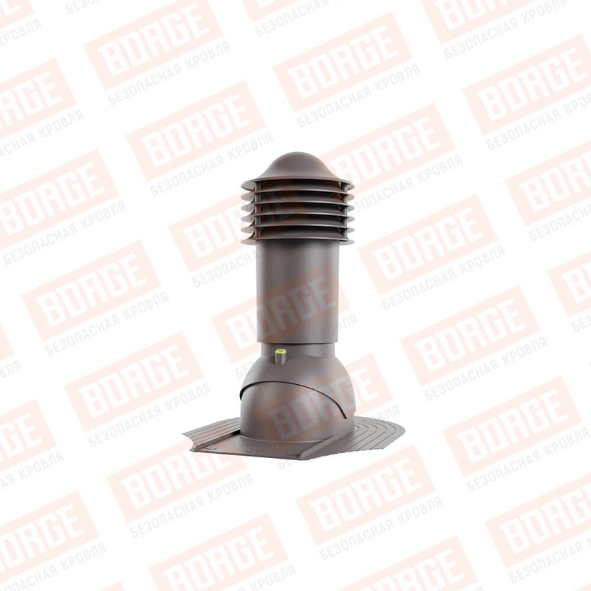 Труба вентиляционная Viotto, для мягкой кровли при монтаже, d-110мм, h-550мм, утепленная, серо-коричневый (RAL 8019)