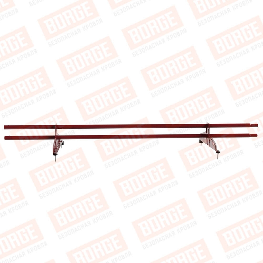 Снегозадержатель трубчатый Русский Рубеж D-25мм, 1,5м, 2 опоры, коричнево-красный (RAL 3011)