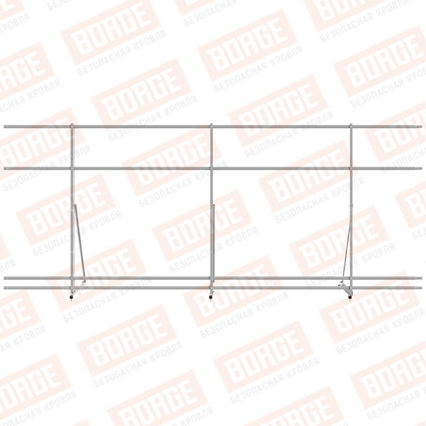 Ограждение декоративное NewLine H-120см, 3м, сигнально-серый (RAL 7004), с двумя доп. трубами
