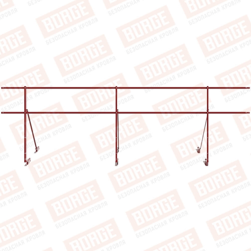 Ограждение декоративное NewLine H-90см, 3м, для фальцевой кровли, коричнево-красный (RAL 3011)