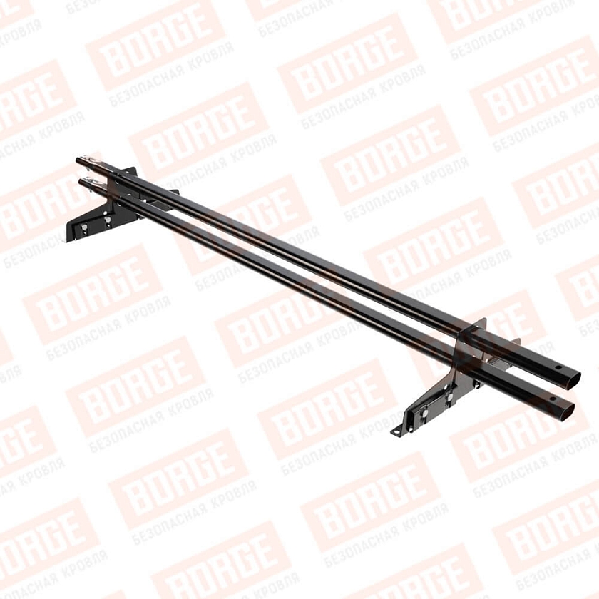 Снегозадержатель трубчатый Русский Рубеж 25х45мм, 1,5м, 2 опоры, для фальц. кров., чёрный (RAL 9005)