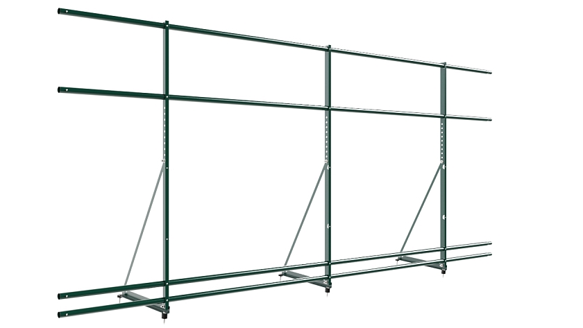 Ограждение кровельное NewLine H-120см, 3м, зеленый мох (RAL 6005), с двумя доп. трубами