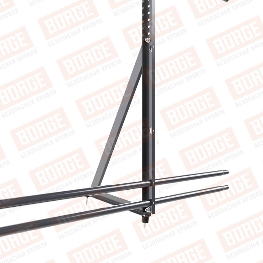 Ограждение кровельное Русский Рубеж H-120см, 3м, серый графит (RAL 7024), с двумя доп. трубами