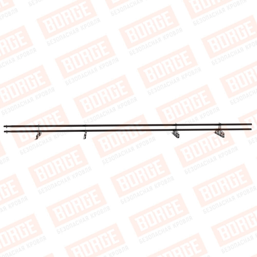 Снегозадержатель трубчатый Русский Рубеж 25х45мм, 3м, 4 опоры, для фальц. кровли, окрашенный (NL-805)