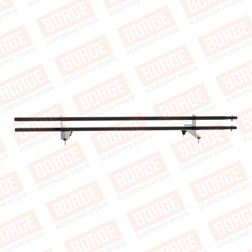 Снегозадержатель трубчатый Русский Рубеж 1,5м, 2 опоры, для МЧ с выс. ступ., серо-коричневый (RR 32), 400мм