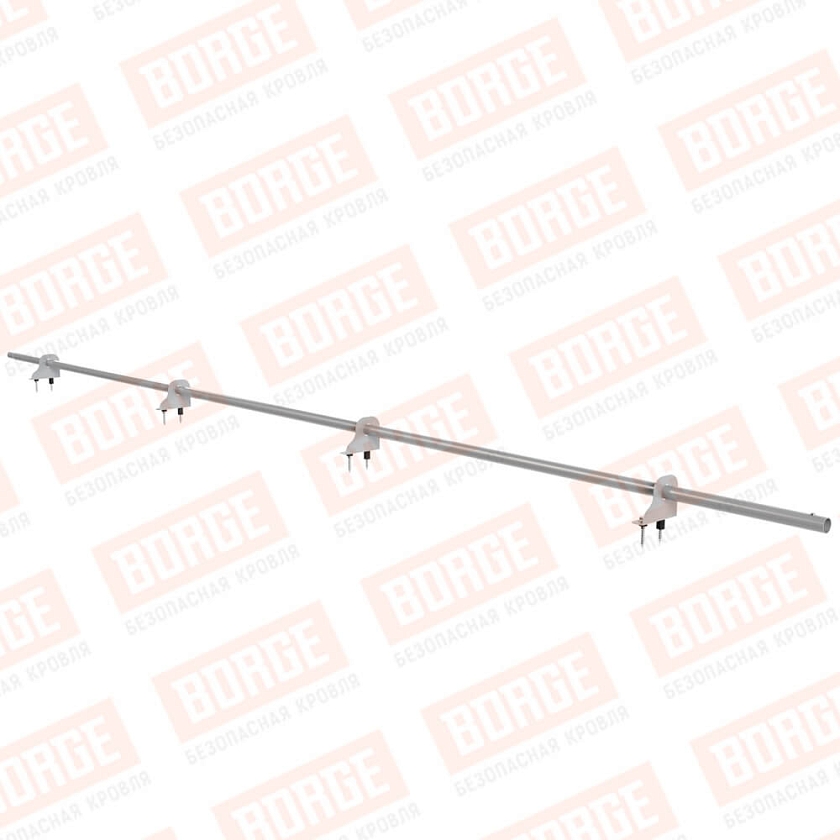 Снегозадержатель однотрубчатый NewLine 3м, D-25мм, 4 опоры, сигнально-серый (RAL 7004)