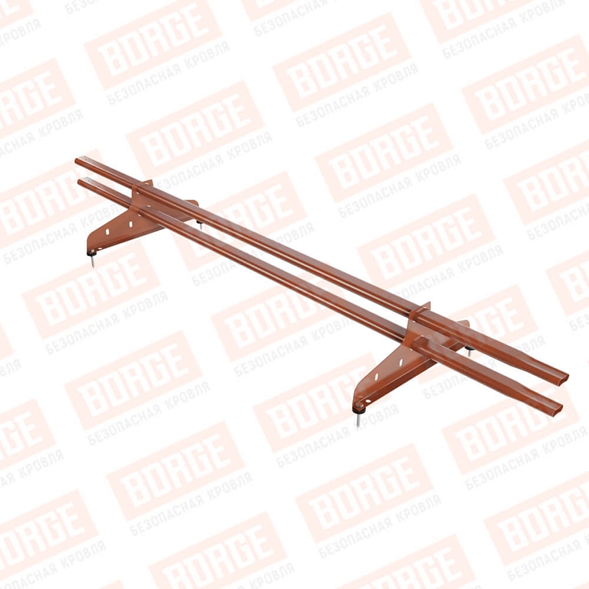 Снегозадержатель трубчатый NewLine 1,5м, 20x40мм, 2 опоры, терракотовый (RAL 8004)