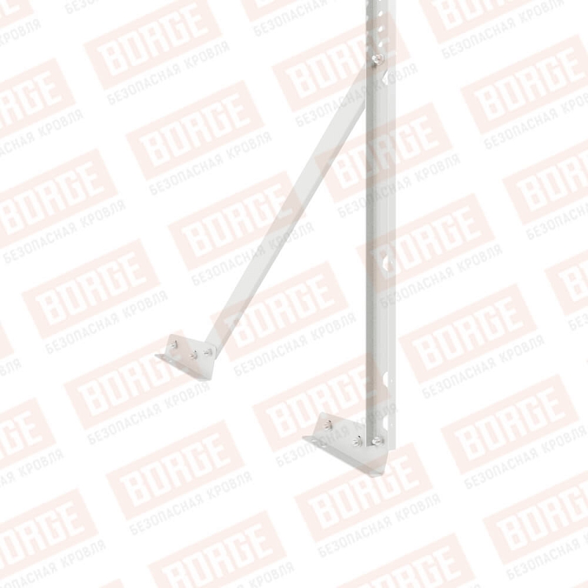 Ограждение кровельное Русский Рубеж H-120см, 3м, для фальцевой кровли, сигнально-белый (RAL 9003)
