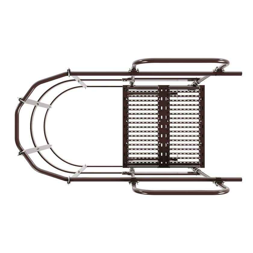 Лестница пожарная П1-2 с площадкой переходной 800х800мм BORGE, Н-1м, W-0.8м, оцинк., коричневый шоколад (RAL 8017)