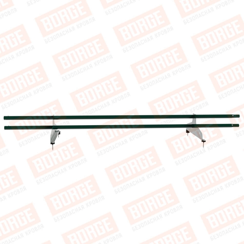 Снегозадержатель трубчатый NewLine 1,5м, D-25мм, 2 опоры, зеленый мох (RAL 6005)