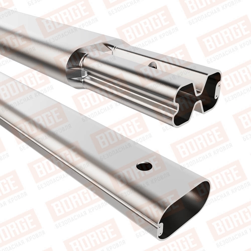 Труба снегозадержателя BORGE 45х25х3000, цинк