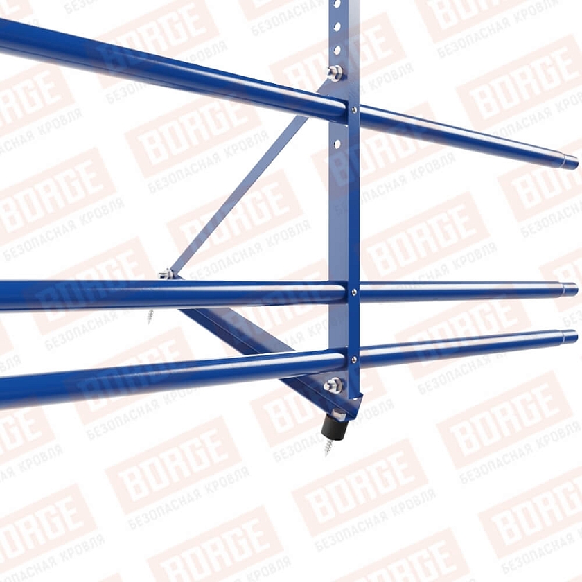 Ограждение декоративное NewLine H-60см, 3м, сигнально-синий (RAL 5005), с двумя доп. трубами