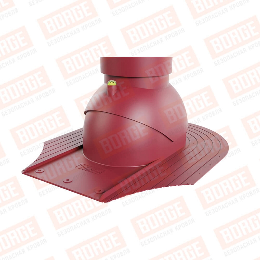 Труба вентиляционная Viotto, для мягкой кровли при монтаже, d-110мм, h-550мм, утепленная, красное вино (RAL 3005)