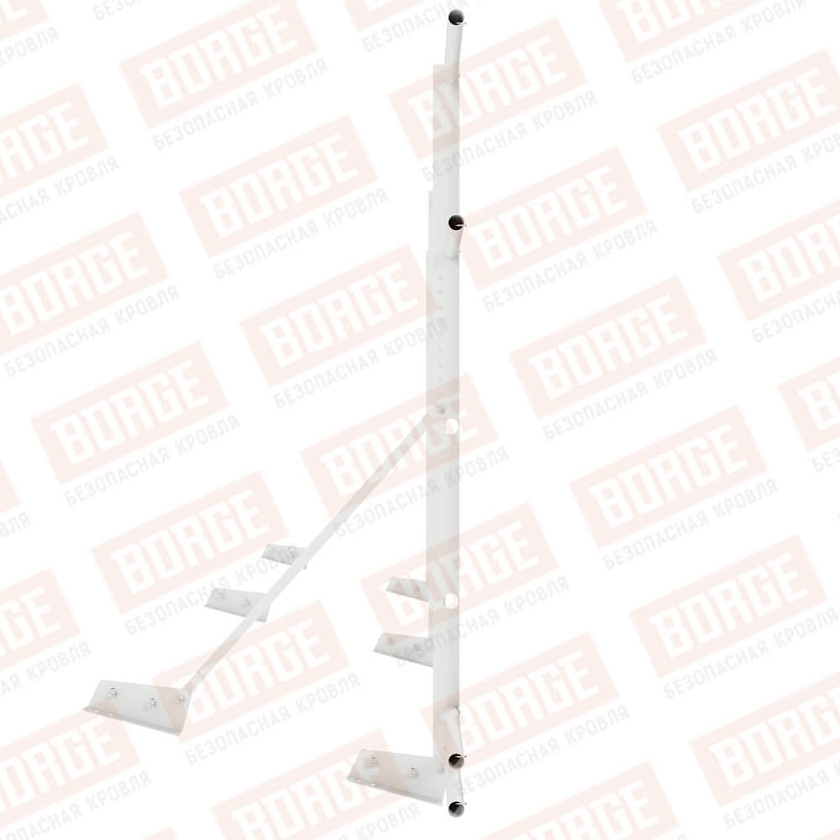 Ограждение декоративное NewLine H-120см, 3м, для фальц. кров., сигнально-белый (RAL 9003), с двумя доп. трубами