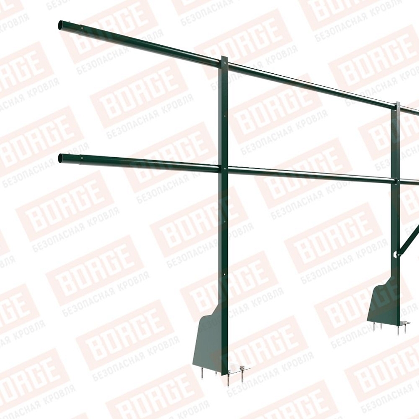 Ограждение плоских кровель NewLine Н-90, 3м, верхнее крепление, зеленый мох (RAL 6005)