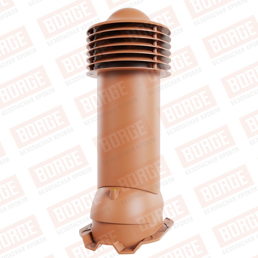Труба вентиляционная Viotto, для профнастила С21, d-125мм, неутепленная, терракотовый (RAL 8004)