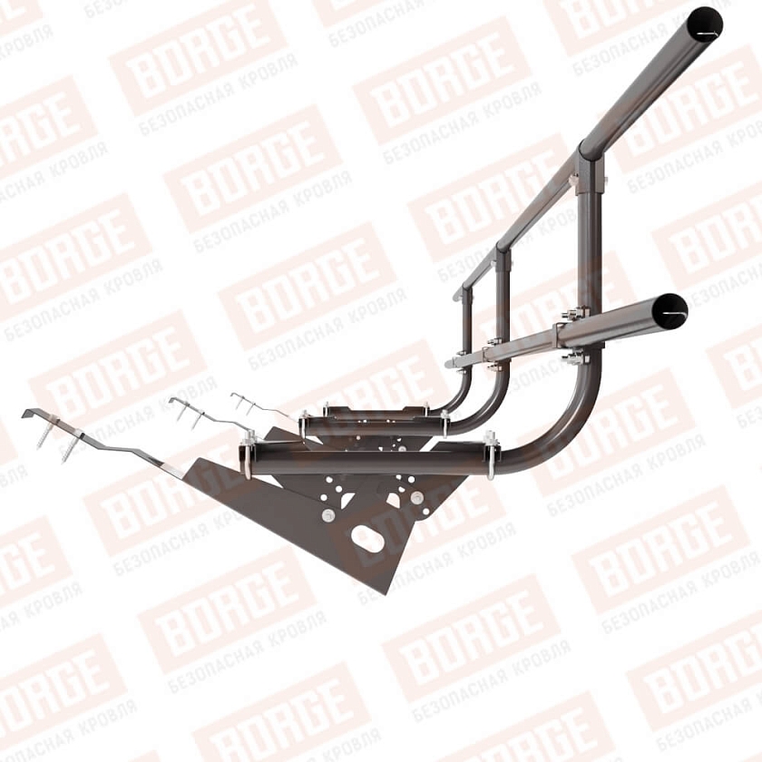 Ограждение кровельное BORGE H-60см, 3м, для черепичной кровли, серо-коричневый (RAL 8019 matt)