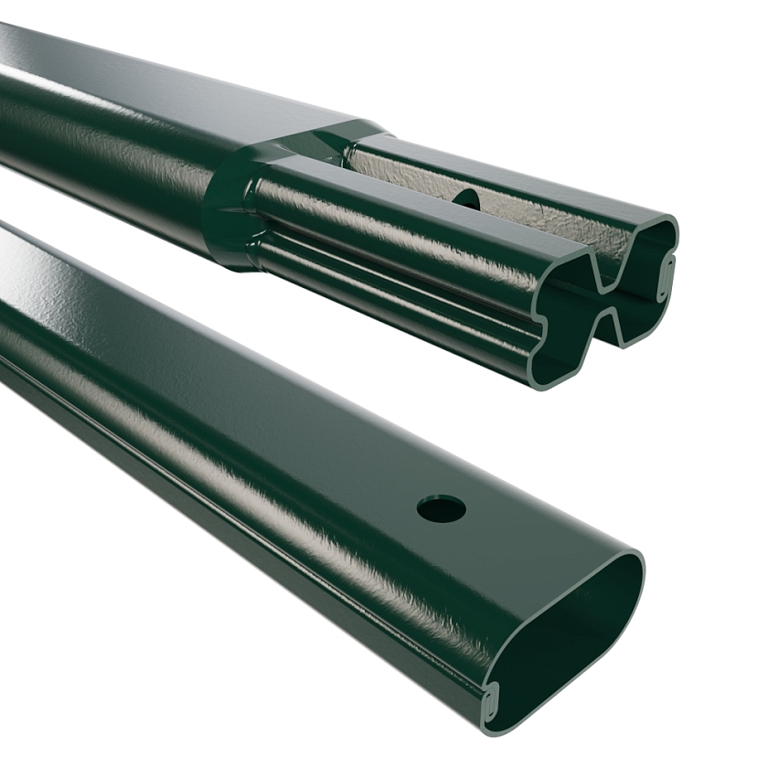 Труба снегозадержателя Русский Рубеж 45х25х3000, зеленый мох (RAL 6005)