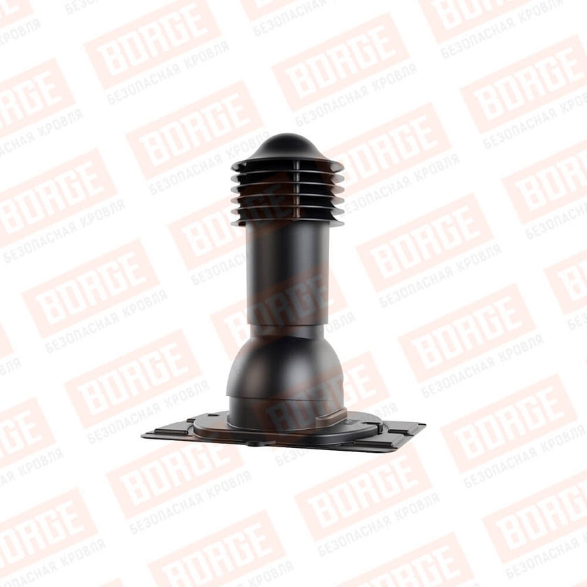 Труба вентиляционная Viotto с универсальным проходным элементом, d-110мм, h-550мм, утепленная, чёрный (RAL 9005)