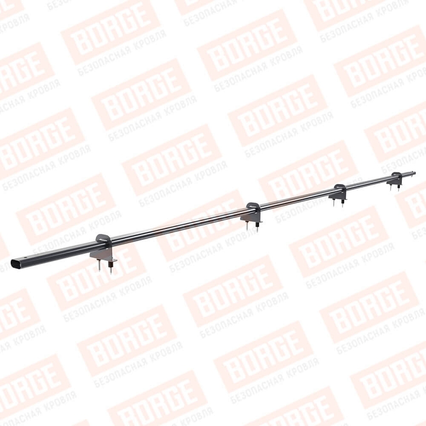 Снегозадержатель однотрубчатый BORGE 3м, 4 опоры, серый графит (RAL 7024)