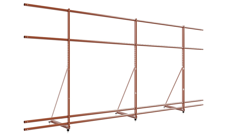 Ограждение кровельное NewLine H-120см, 3м, терракотовый (RAL 8004), с двумя доп. трубами