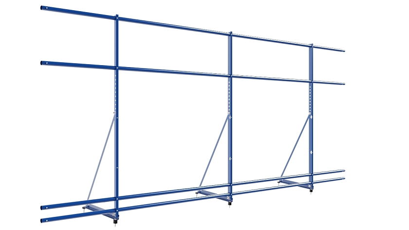 Ограждение кровельное NewLine H-120см, 3м, сигнально-синий (RAL 5005), с двумя доп. трубами