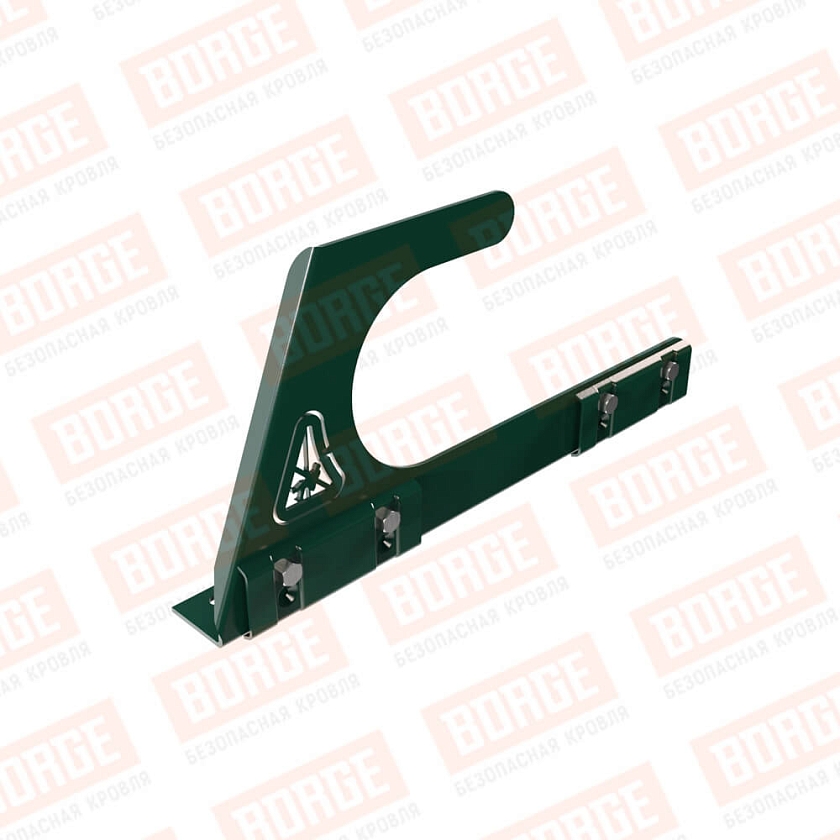 Крюк безопасности BORGE, для фальцевой кровли, зеленый мох (RAL 6005)