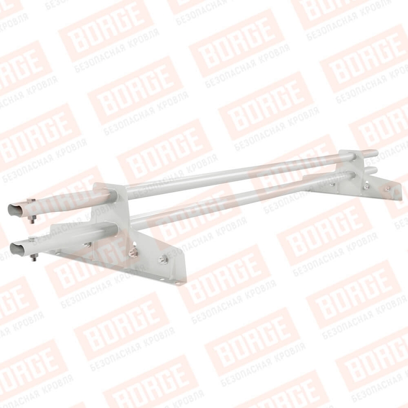 Снегозадержатель трубчатый Русский Рубеж 25х45мм, 1,5м, 2 опоры, для фальц. кров., сигнально-белый (RAL 9003)