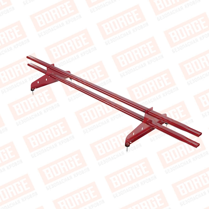 Снегозадержатель трубчатый NewLine 1,5м, 20x40мм, 2 опоры, рубиново-красный (RAL 3003)