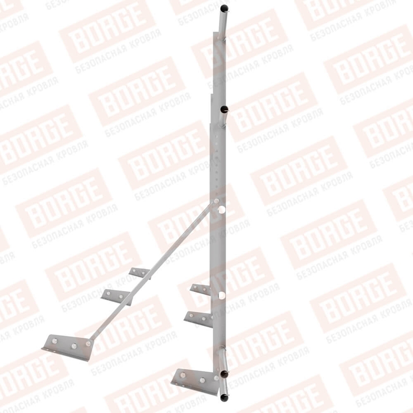 Ограждение декоративное NewLine H-120см, 3м, для фальц. кров., сигнально-серый (RAL 7004), с двумя доп. трубами