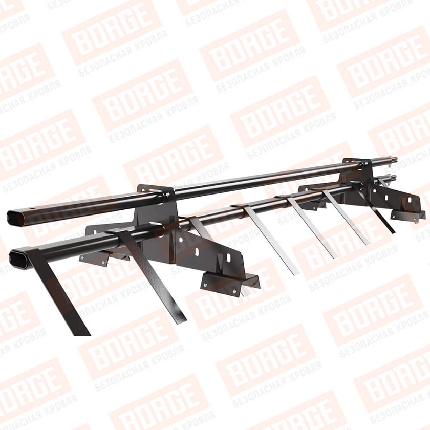 Снегозадержатель трубчатый BORGE 1,5м, 2 опоры, для профнастила Н-60, Н-75, окрашенный (NL-807)