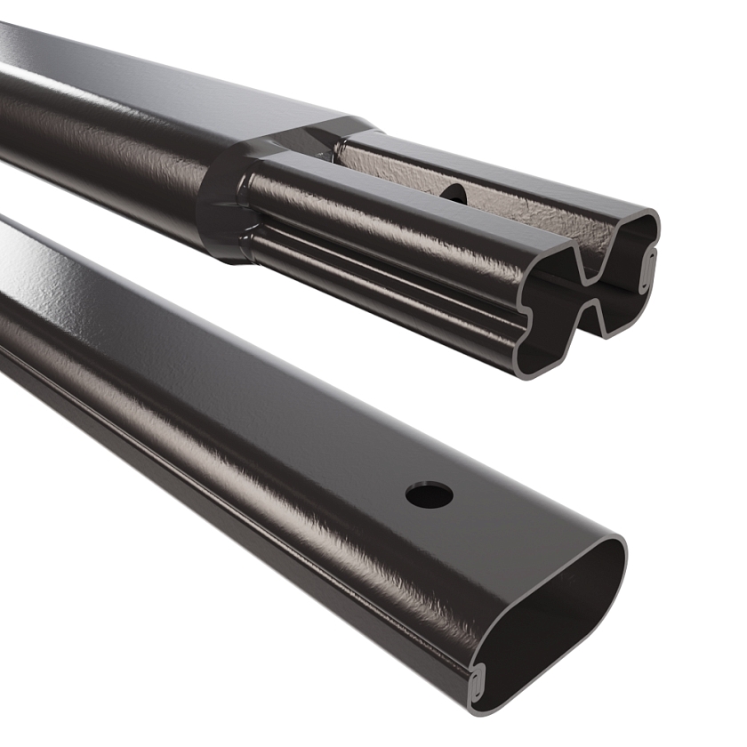 Труба снегозадержателя Русский Рубеж 45х25х3000, серо-коричневый (RAL 8019)