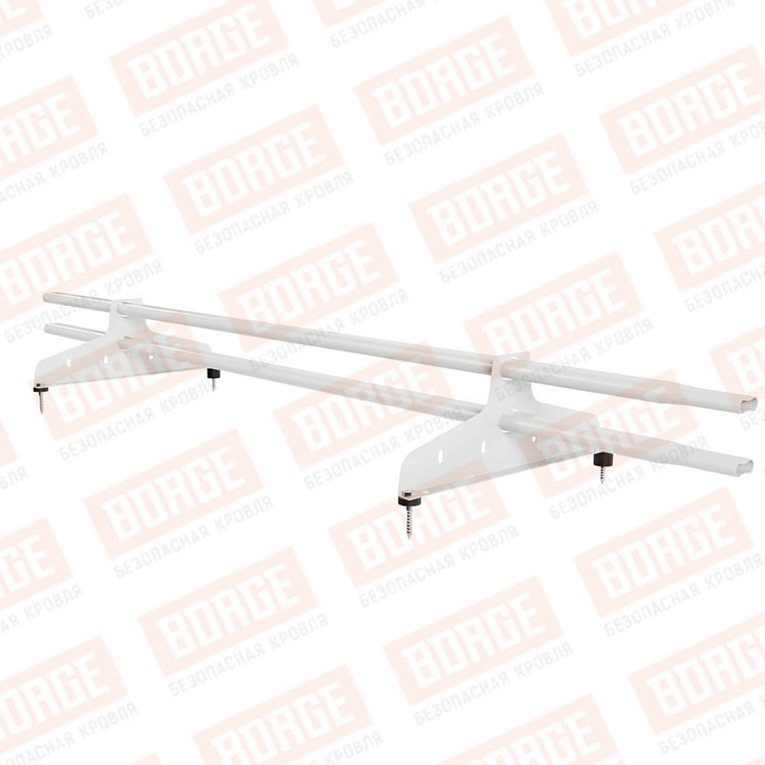 Снегозадержатель трубчатый NewLine 1,5м, 20x40мм, 2 опоры, сигнально-белый (RAL 9003)