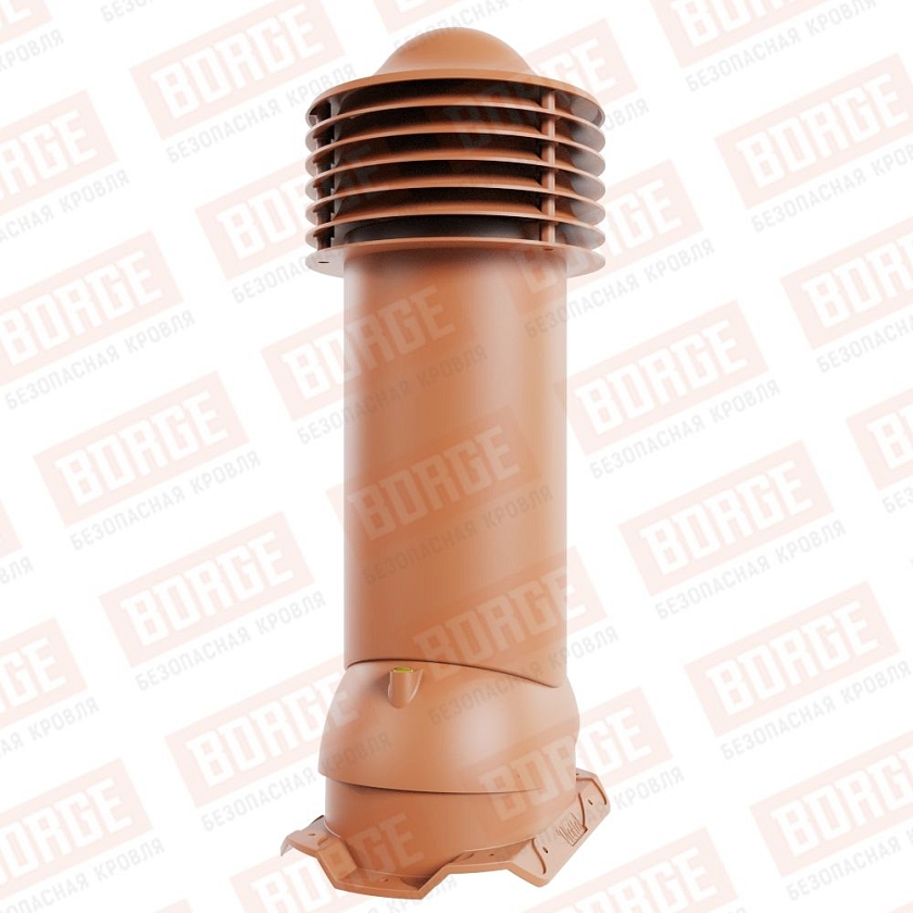 Труба вентиляционная Viotto, для профнастила С20, d-125мм, утепленная, терракотовый (RAL 8004)