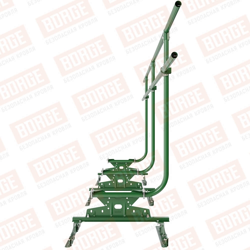 Ограждение кровельное BORGE H-120см, 3м, для параллельного фальца, лиственно-зеленый (RAL 6002)