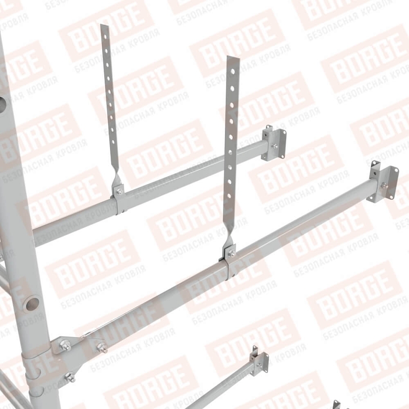 Комплект лестница фасадная BORGE (верхняя секция), 1,8м, бело-алюминиевый (RAL 9006)