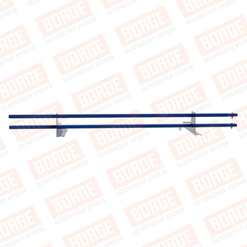 Снегозадержатель трубчатый BORGE 1,5м, 2 опоры, для черепичной кровли, сигнально-синий (RAL 5005)