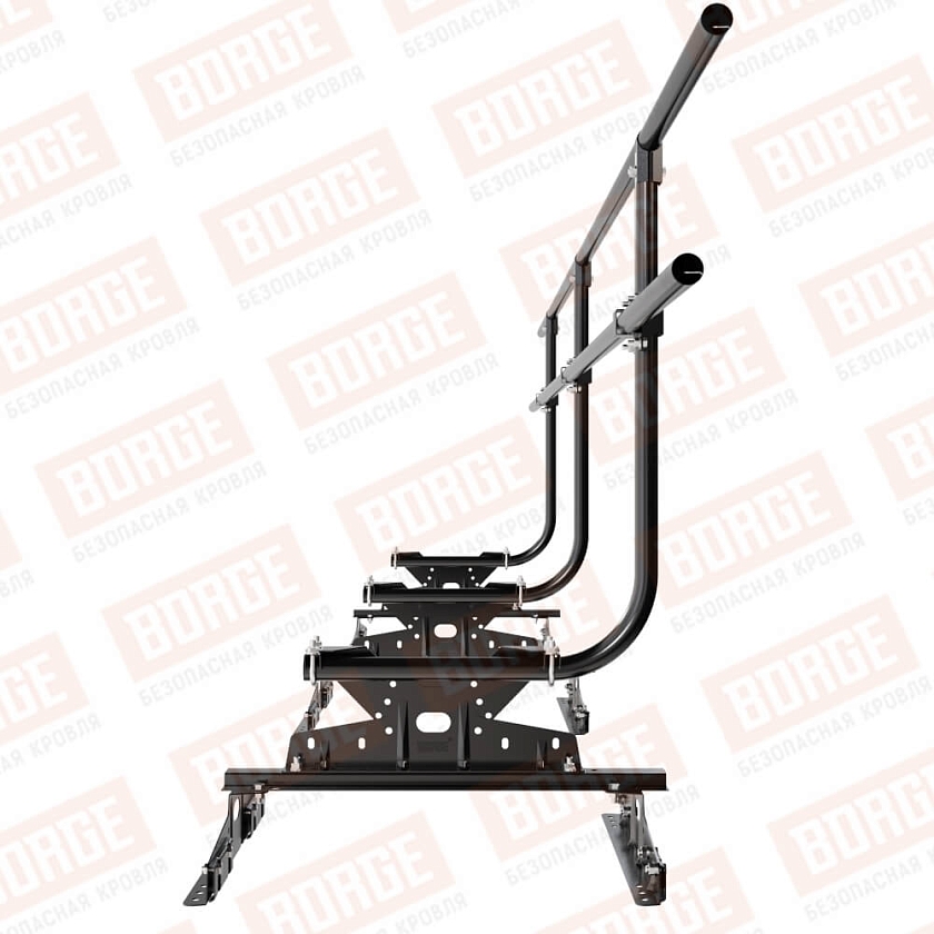 Ограждение кровельное BORGE H-90см, 3м, для параллельного фальца, чёрный (RAL 9005)