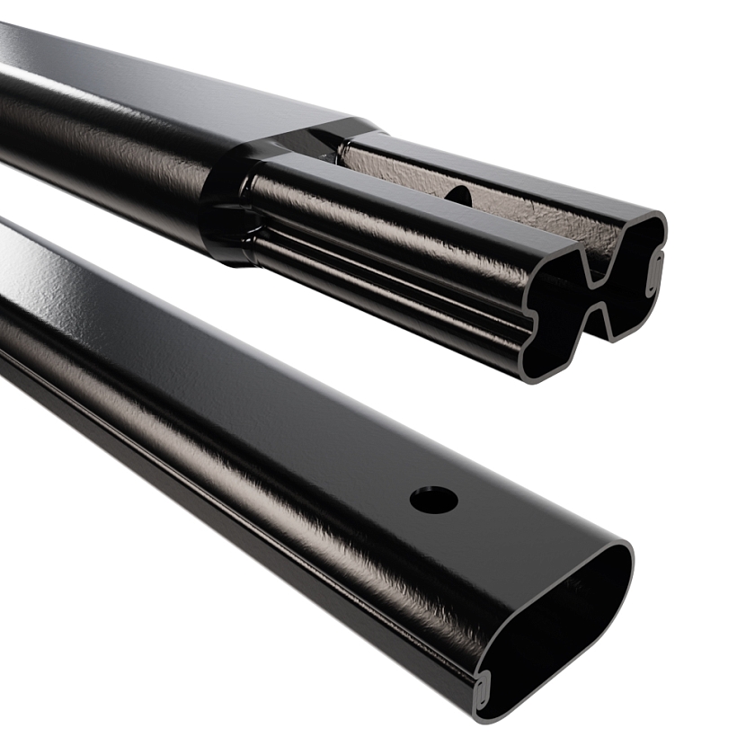 Труба снегозадержателя Русский Рубеж 45х25х3000, чёрный (RAL 9005)